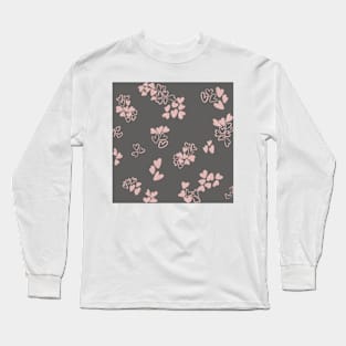 Hand-Drawn Hearts Pink Long Sleeve T-Shirt